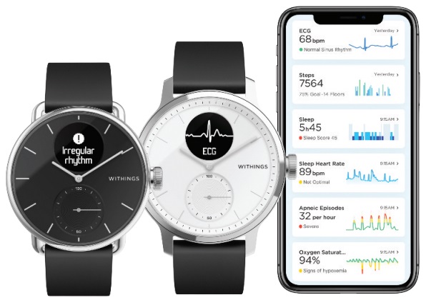 Το ScanWatch παρακολουθεί συνεχώς τον καρδιακό ρυθμό και ειδοποίει τον κάτοχό του, εάν ανιχνεύσει μη φυσιολογικές τιμές. Το ScanWatch παρακολουθεί συνεχώς τον καρδιακό ρυθμό και ειδοποίει τον κάτοχό του, εάν ανιχνεύσει μη φυσιολογικές τιμές.
