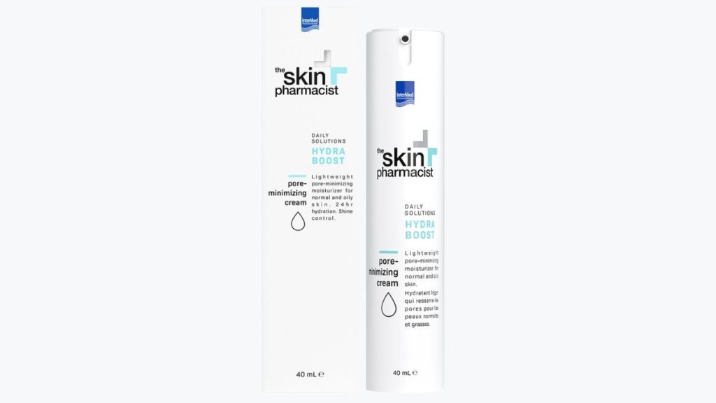 Συσκευασία του προϊόντος HYDRA BOOST Pore Minimizing Cream της The Skin Pharmacist.